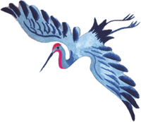 96° stork bird illustration